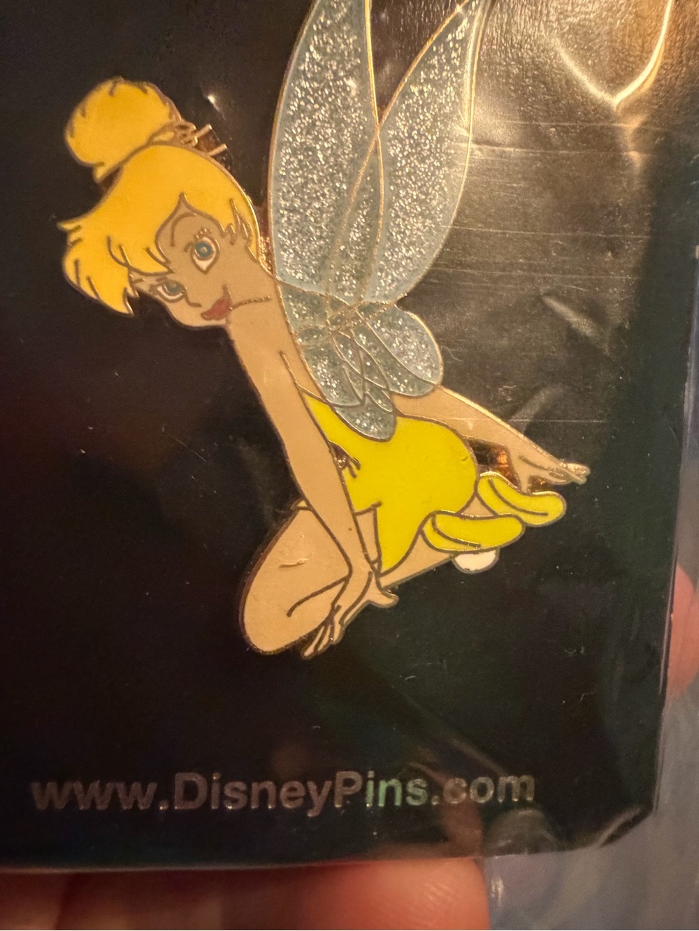 Disney Tinker Bell Yellow and Silver Enamel Brooch Pin